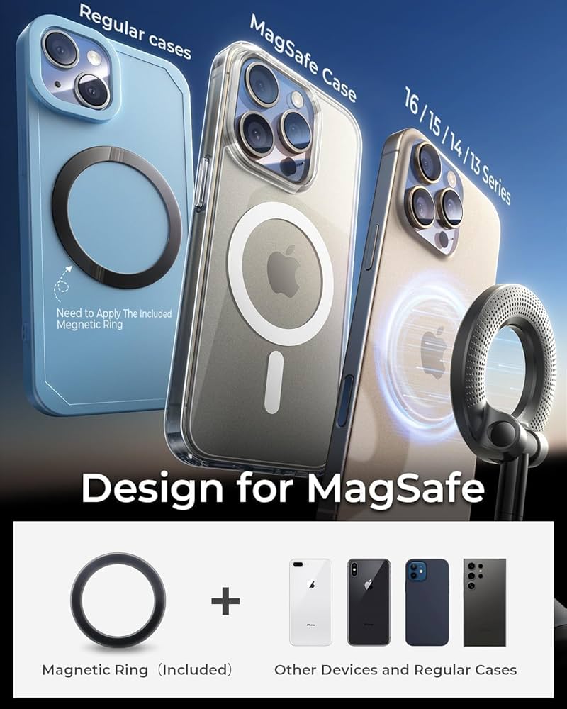 Premium 360° Magnetic Car Phone Mount | Strong MagSafe Holder | Multi-Angle Adjustable Dashboard & Windshield Stand